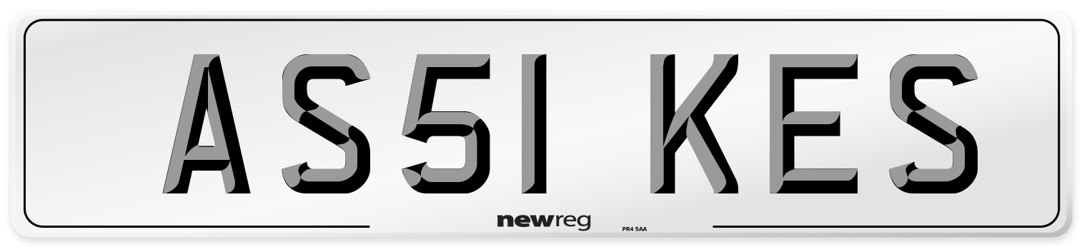 AS51 KES Number Plate from New Reg
